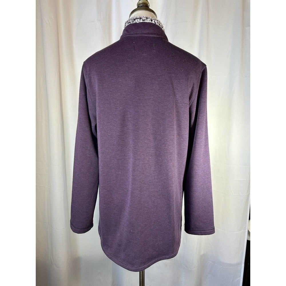 Cuddl Duds sweater jacket Womens M Fleece Lined Full-Zip Pockets purple comfy - Picture 7 of 9